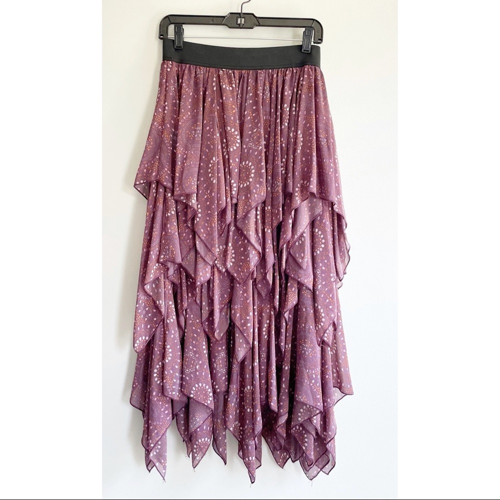 Free People Boho Layered Gypsy Georgette Skirt M - Picture 2 of 5
